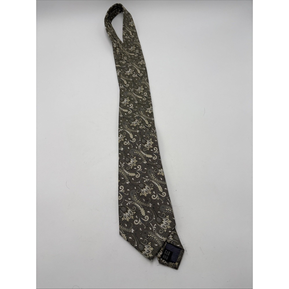 Enrico Venturi Cravatte Made In Italy Tie Light Green Paisley 60" By 3.5"
